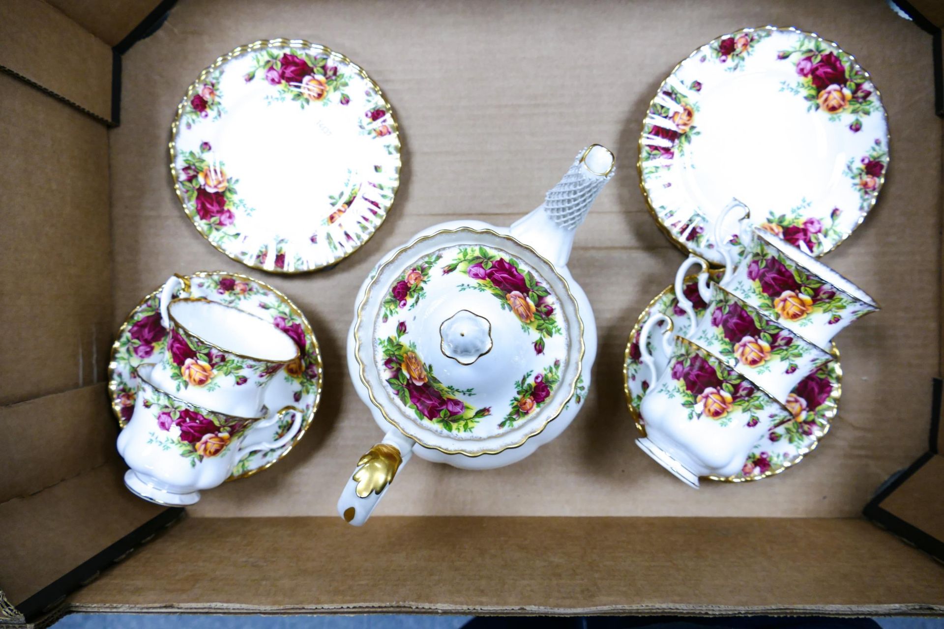 Royal Albert Old Country Rose Patterned Part Tea set including 5 trio's & teapot