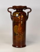 Large Royal Doulton Kingsware two handled vase, restored handles, height 16cm