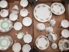 A collection of tea ware items to include Royal Vale part tea set, queensberry part tea set, Royal