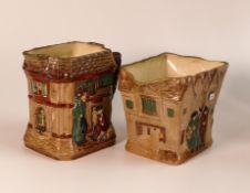Royal Doulton Raised Relief Jugs Old London & Oliver Twist, tallest 14cm(2)