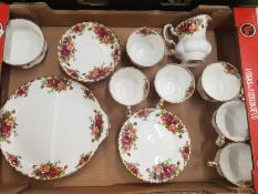 Royal Albert Old Country Roses pattern 21 piece tea set (All 1sts bar the milk jug)