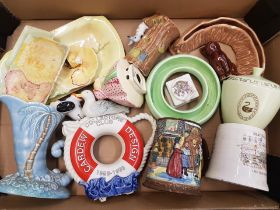 A mixed collection of items to include Cardew Collectors Club figure, Beswick Lidded Pot, Hornsea