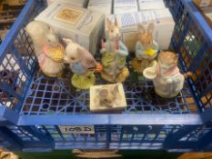 Royal Albert Beatrix Potter Figures to include Pigling bland, Tom thumb, Goody Tiptoes, Mrs Ribby,