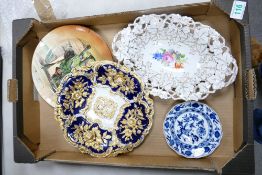 Meissen Raised Relief 19th Century Handled platter & similar, Royal Doulton Series Ware plates etc
