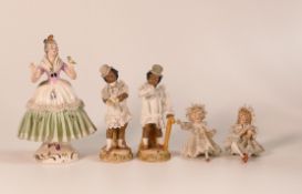 Small collection of Dresden Lace figures