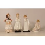 Royal Doulton figures to include Bedtime HN1978, Darling HN1985, Ballet shoes HN3434 and Faithful