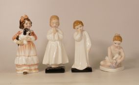 Royal Doulton figures to include Bedtime HN1978, Darling HN1985, Ballet shoes HN3434 and Faithful