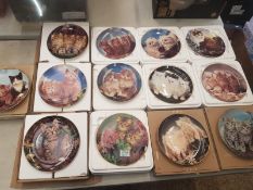 A collection of decorative wall plates, Danbury Mint 'Purrfect Portraits' series (13)