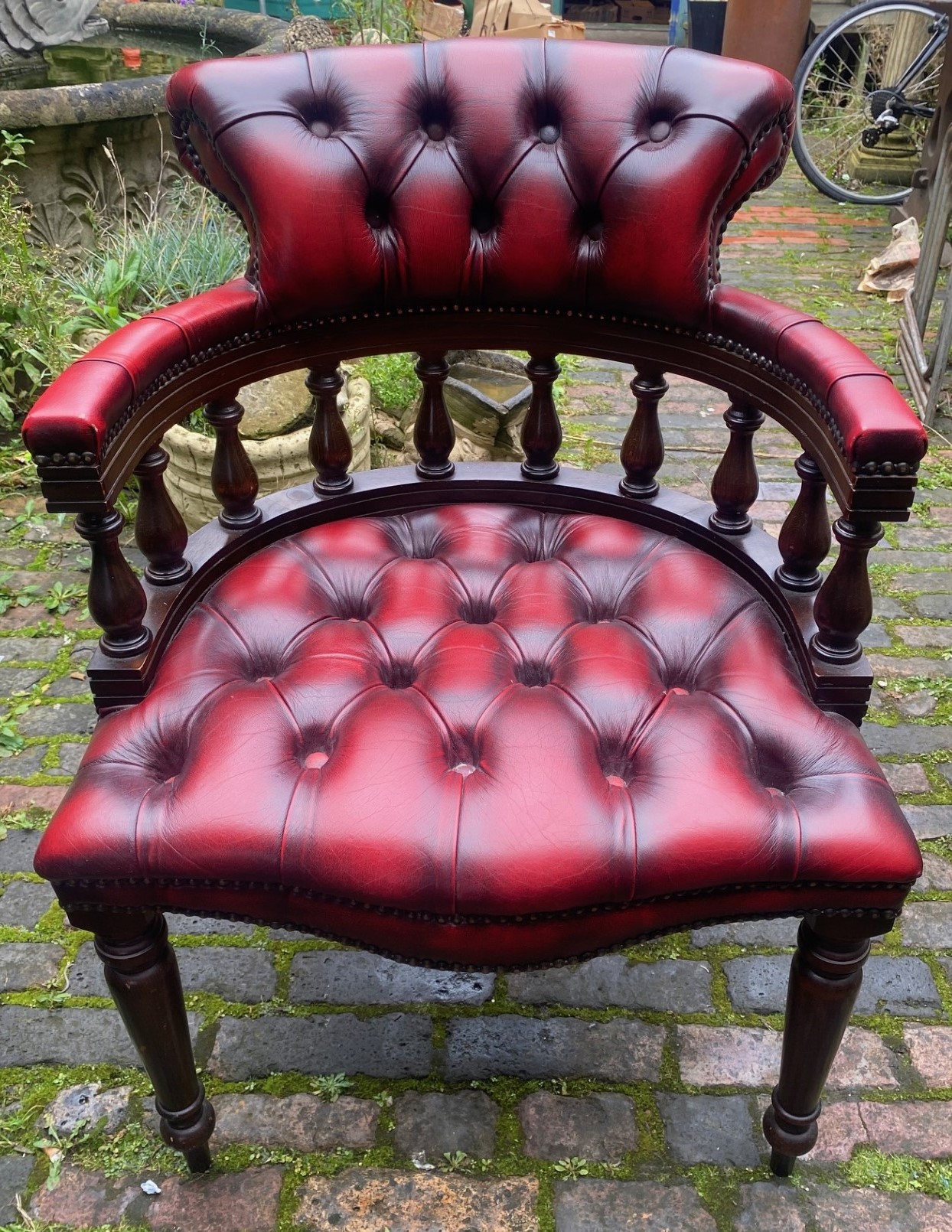 Oxblood Red Chesterfield Captains Chair 65cm H x 62cm W