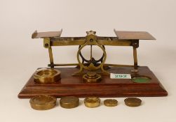Early Brass Set of Postage Scales with weights (Mordan & Co)