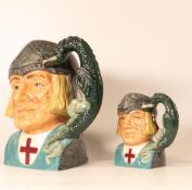 Royal Doulton Large Character Jugs St George D6618 & small D6621(2)