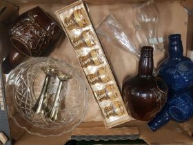 A mixed collection of items to include four Wade Chevas brothers decanters, boxed set of 6 Italian