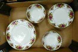 Royal Albert Old Country Rose Patterned Dinner ware including dinner plates(2nds)x 6, Salad Plates x