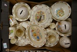 A large collection of Royal Doulton Breakfast ware including, plates, moneyboxes , jugs etc