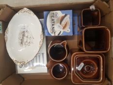 A Mixed Collection of Ceramic Items to Include Cunard Line Tea Service Items Supplied to Stonier and