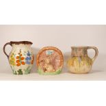 Three Ceramic Items to include Sylvac Rabbit Pocket Vase, Wilton Roman Jug and Hancocks Ivory Ware