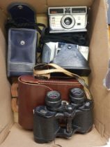 Carl Zeiss Jenoptem 8 x 30w cased binoculars together with Minolta Af-E compact camera & similar