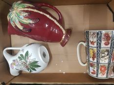 A mixed collection of Jugs to include Portmerion botanic garden jug, large beswick ware palm tree