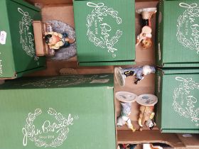 Boxed Beswick catband figures to include Fat Cat CC9, Feline Flamenco CC7, Ratcatcher Bilk CC4,