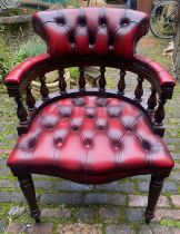 Oxblood Red Chesterfield Captains Chair 65cm H x 62cm W