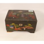 Lacquered Musical Jewellery Box, length 21.5cm