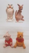 Beswick Winnie the Pooh Figures to Include Winnie the Pooh, Owl, Kanga, Piglet (leg a/f) (4)