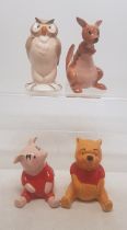 Beswick Winnie the Pooh Figures to Include Winnie the Pooh, Owl, Kanga, Piglet (leg a/f) (4)