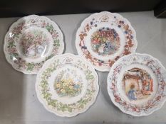 Set of 4 Royal Doulton Brambly Hedge 4 season plates 21cm in diameter