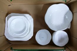 Shelley Dainty white fruit bowls. Diameters to include 23.5cm, 16cm, 23.5cm, 14cm (31 pieces)
