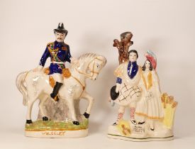 Large Staffordshire Reproduction figures of Wolseley & Burns & His Mary, height 34cm(2)