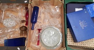 A mixed Collection of Crystal Vases and Other Items including boxed items- 3 Trays
