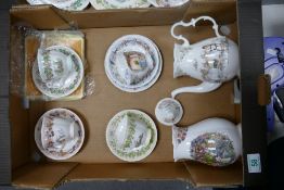 A collection of Royal Doulton Seconds Brambly Hedge cups & saucers, coffee pot & vase