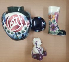 A Collection of Old Tupton ware items to include Ginger Jar, Wellington Boot and a small Bear