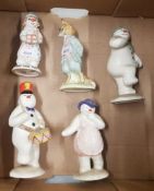Royal Doulton snowman figures to include Lady Snowman DS8, Drummer snowman DS15 (2nds), The