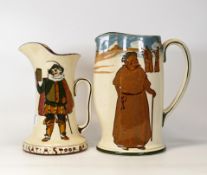 Royal Doulton Series Ware Water Jug Dogberry & Sir Toby Belch, tallest 22cm(2)