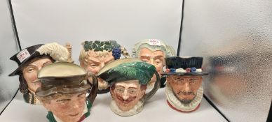 Royal Doulton Character Jugs To Include Athos D6452, The lawyer D6498, The Cavalier, Paddy (chip