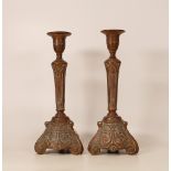 Two Early 20th Century Art Nouveau Style Candlesticks, height 24cm(2)