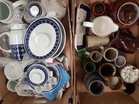 Royal Doulton Tangier Tableware and Other Stoneware Mugs and Jugs- 2 Trays