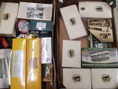 Atlas boxed trams, Eddie Stobart Lorry and other boxed Vehichles (2 trays)