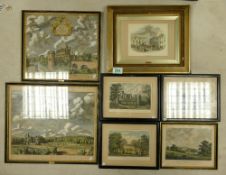 A collection of framed Local Interest Prints including High Street Stoke, Trentham, Caverswall