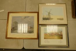 Three Framed Signed Limited Edition Prints; to include Rowland Hilder 'The Road To The Farm'