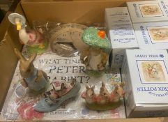 Royal Albert Beatrix Potter Figures to include Flopsy Mopsy and Cotton tail, Jemima Puddleduck,