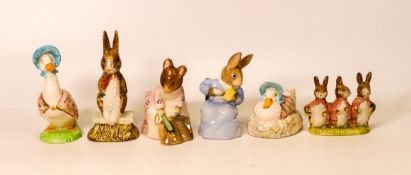 Beswick Bp4 Beatrix Potter figures to include Fierce Bad Rabbit, Hunca Munca Sweeping, Jemima