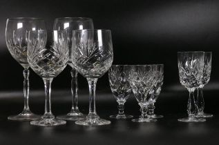 A mixed collection of Quality Cut Glass Crystal Glasses, tallest 21cm(9)