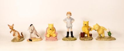 Royal Doulton Winnie The Pooh figures to include Christopher Robin Wp9, Kanga & Roo Wp8, Eeyore's