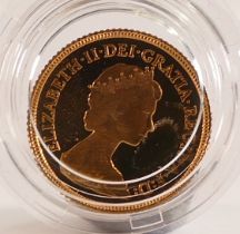 Proof Half Gold Sovereign, Elizabeth II, Royal Mint,dated 1980, in leather case.