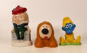 Wade figures to include Dougal from the magic roundabout marked number 1, Humpty Dumpty (hand