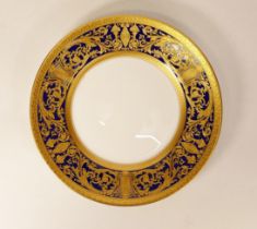 De Lamerie Cobalt blue Robert Adam pattern set of six bowls. Diameter 15.5cm