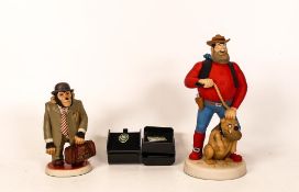 Robert Harrop figures Desperate Dan one man and his dog together with PG chimps and two badges .