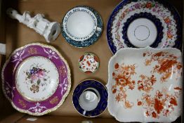 A Mixed Collection of 19th Century Ceramics to include Spode Coffee Can and Saucer, Spode Felspar